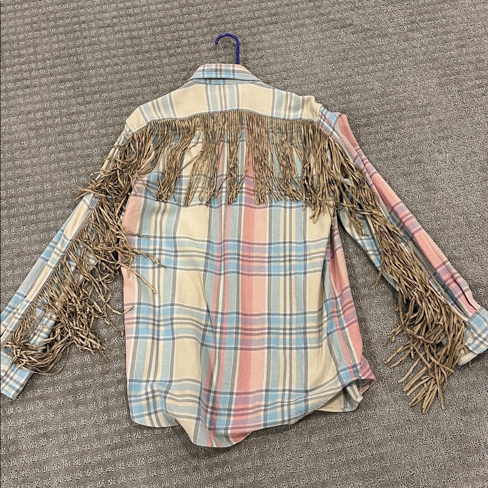 Ralph Lauren Fringe Multicolor Plaid Shirt